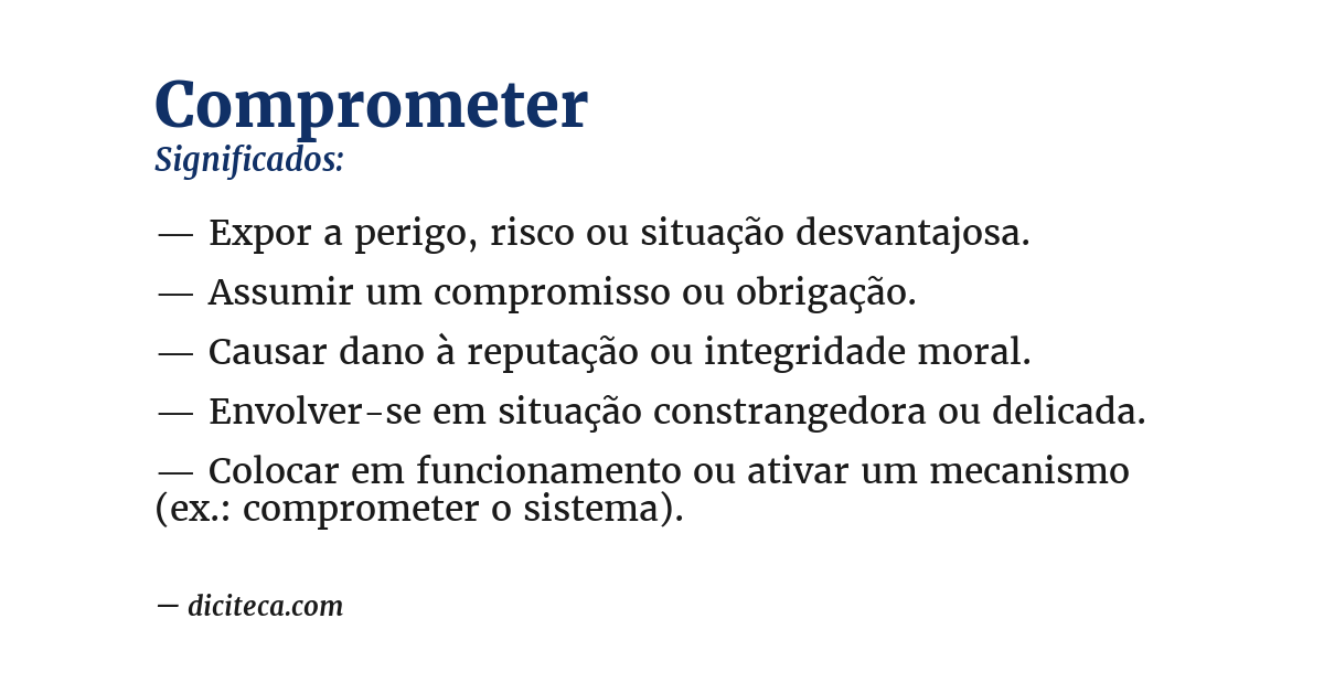 Significado de comprometer