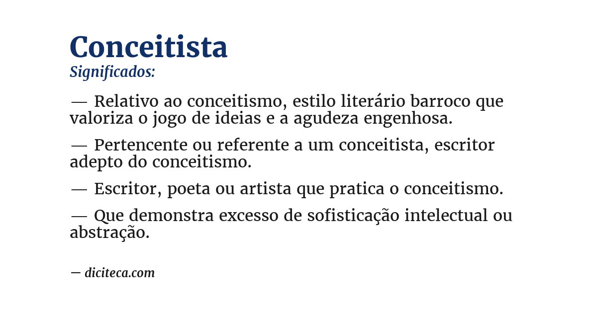 Significado de conceitista