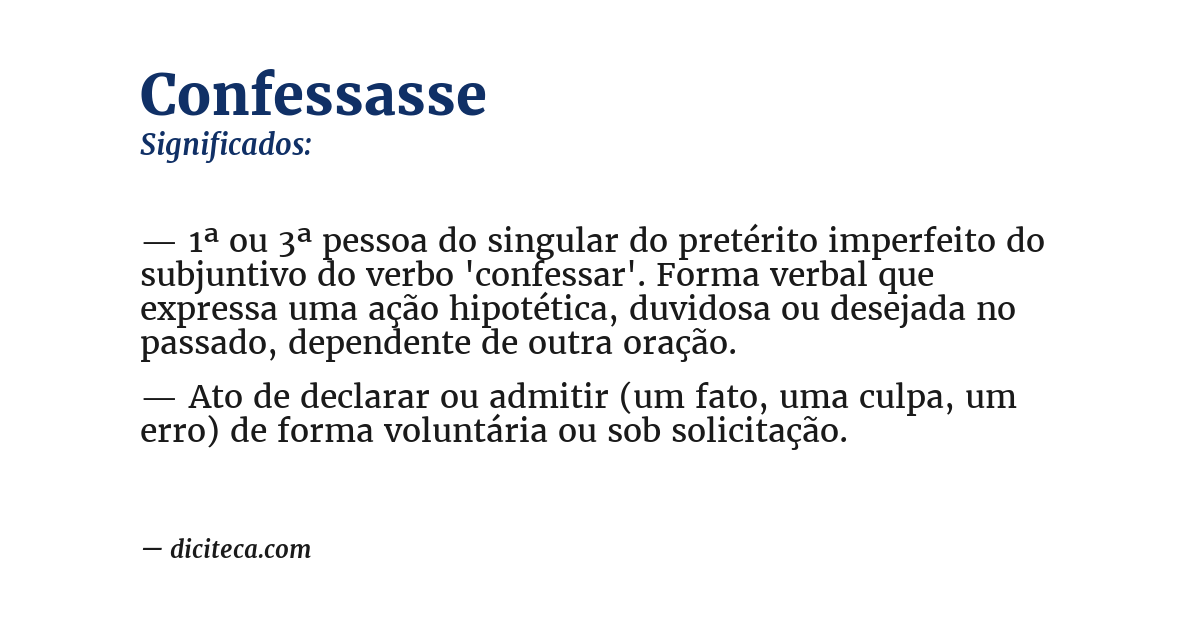 Significado de confessasse
