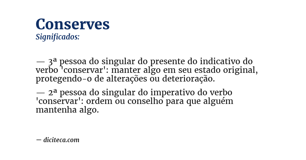 Significado de conserves