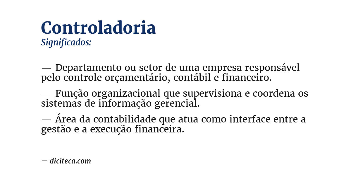 Significado de controladoria