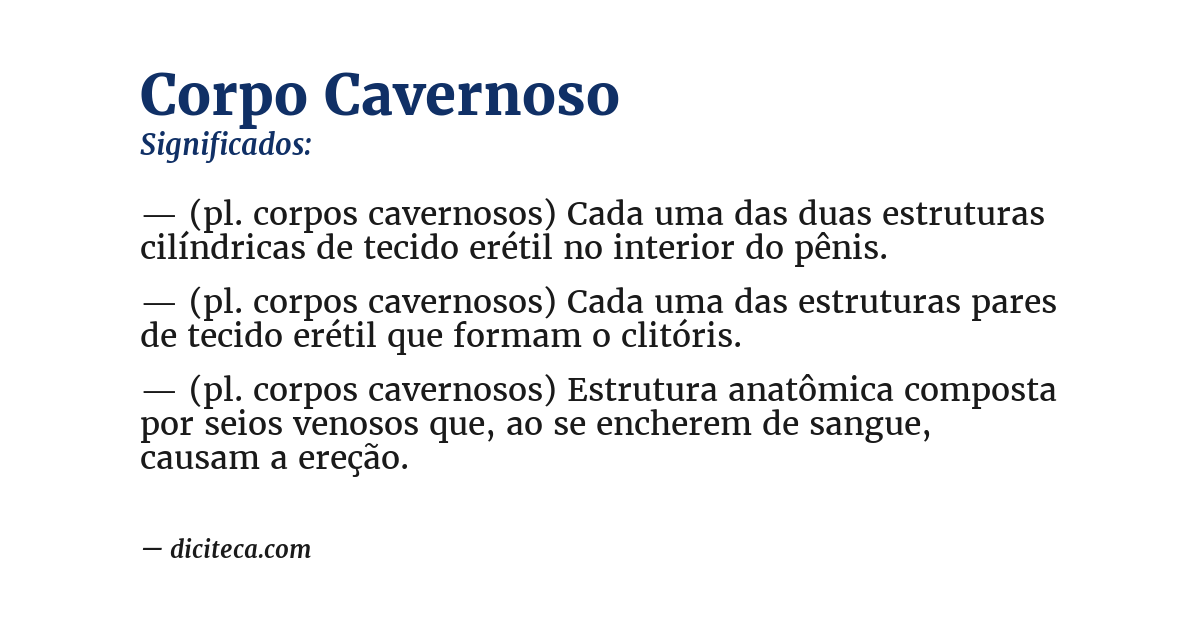 Significado de corpo cavernoso