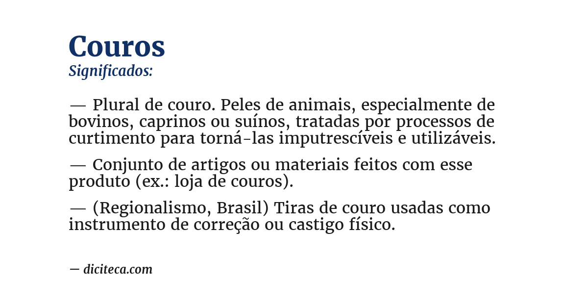 Significado de couros