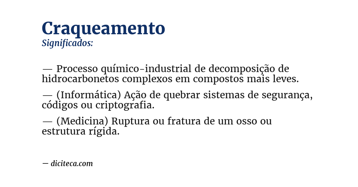Significado de craqueamento