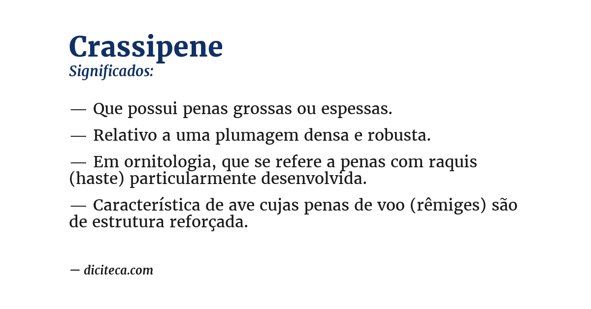 Significado de crassipene