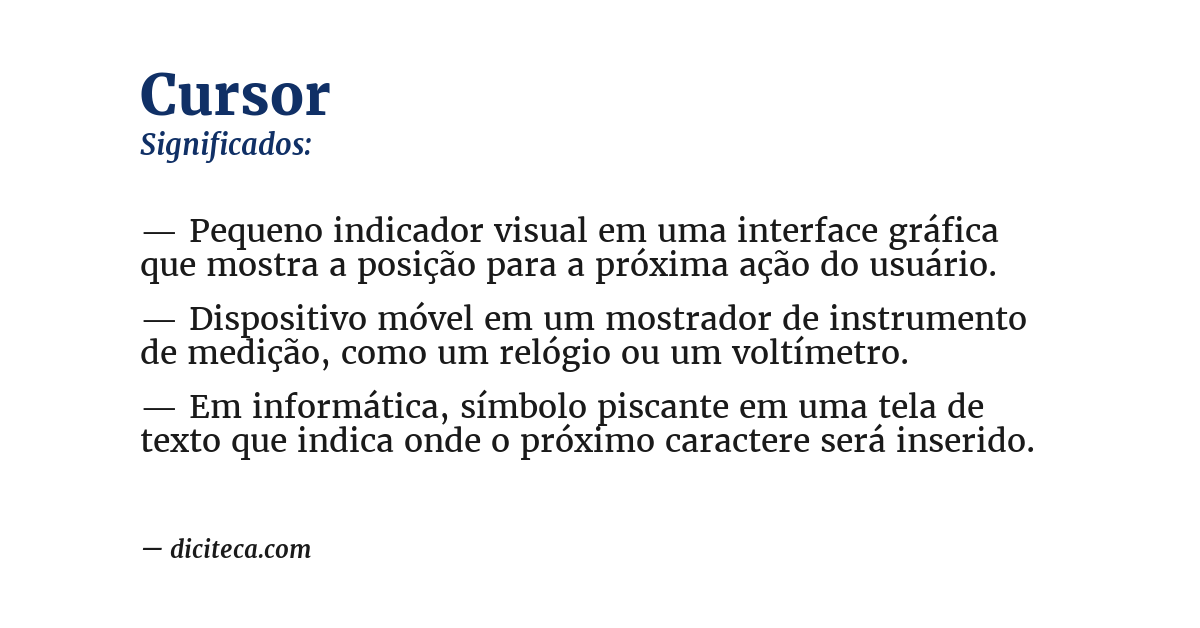 Significado de cursor