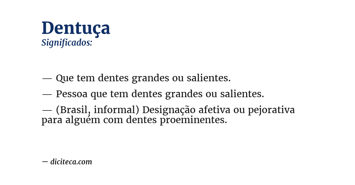 Significado de dentuça