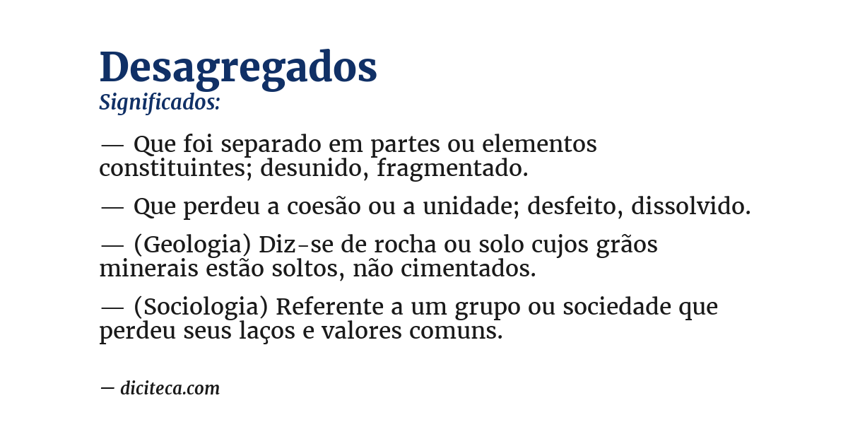 Significado de desagregados