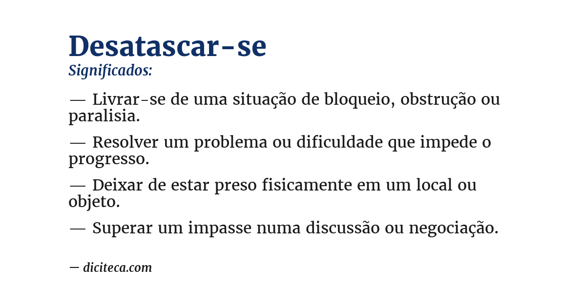 Significado de desatascar-se