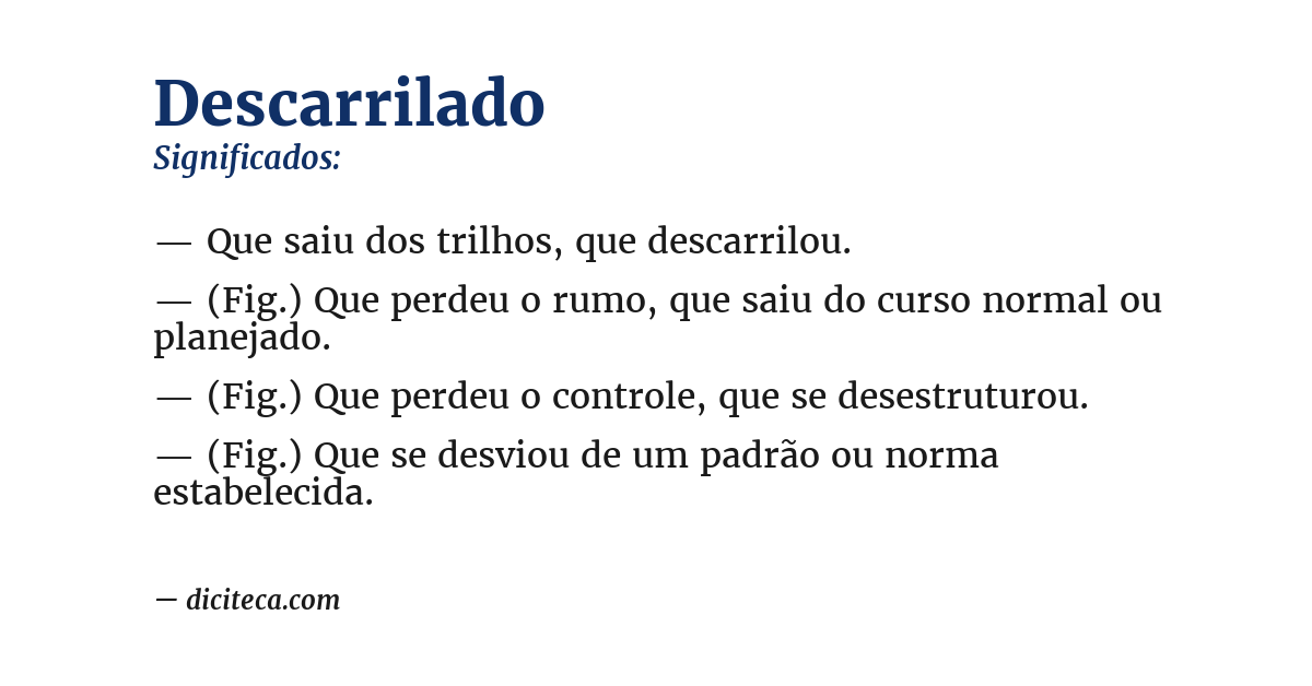 Significado de descarrilado