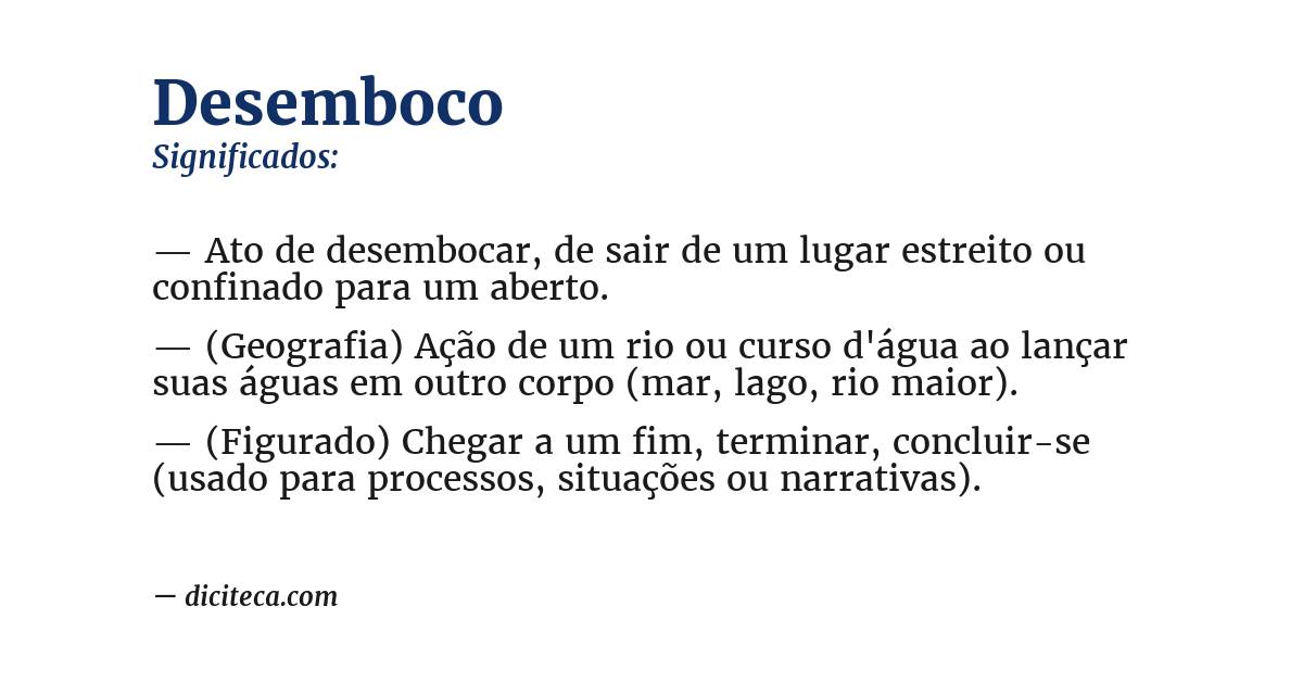 Significado de desemboco