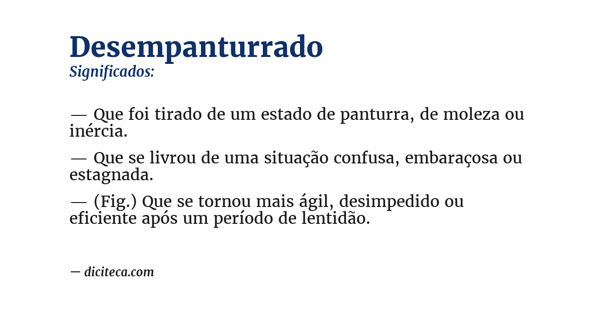 Significado de desempanturrado