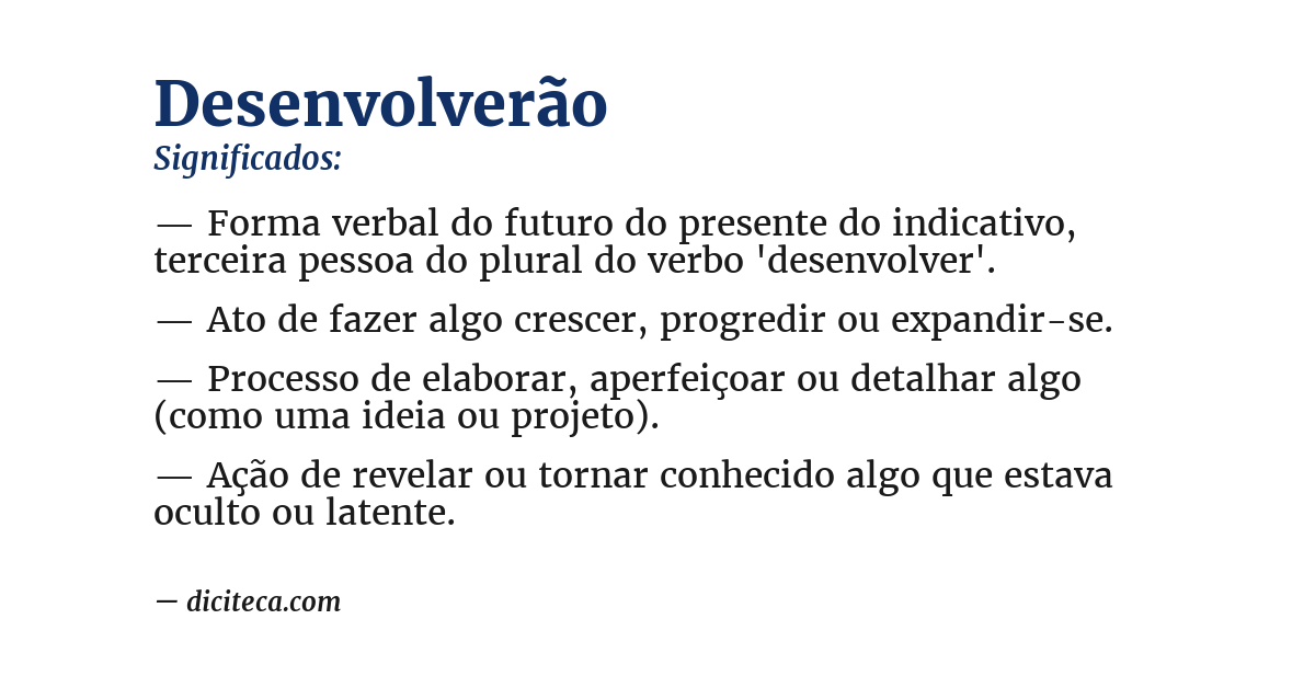 Significado de desenvolverão