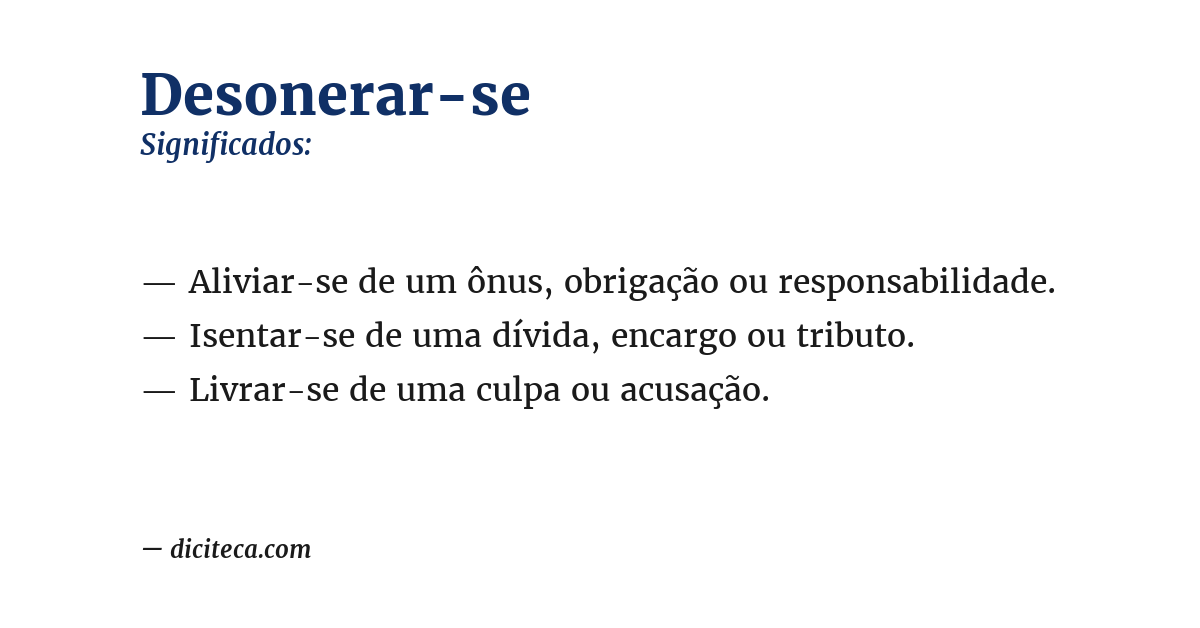 Significado de desonerar-se