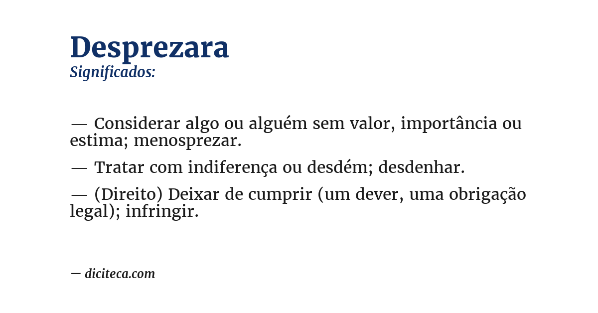 Significado de desprezara