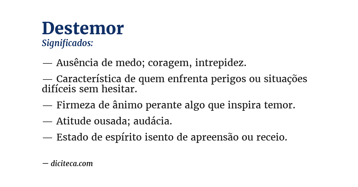 Significado de destemor