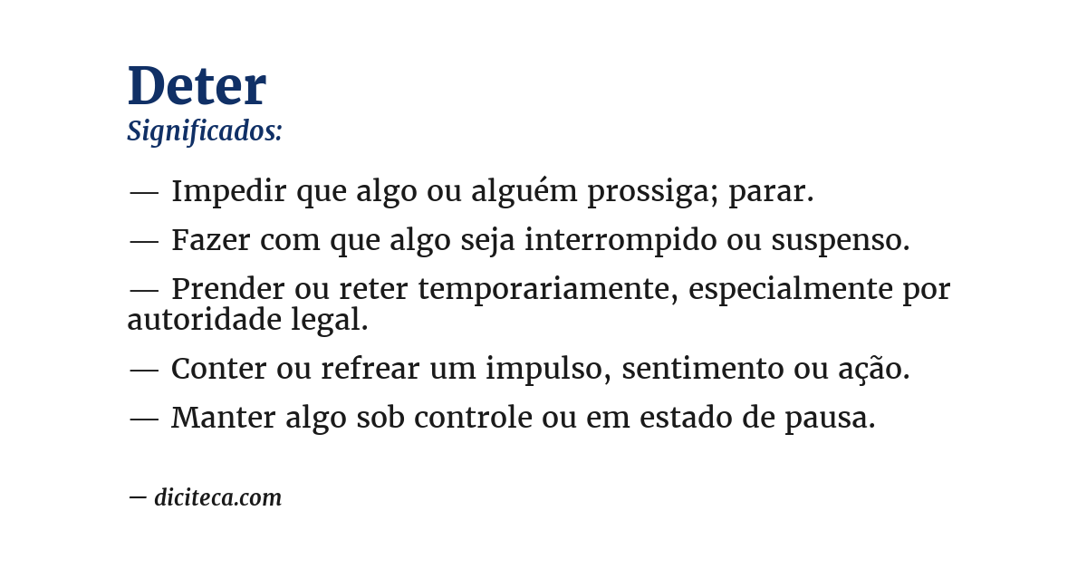 Significado de deter