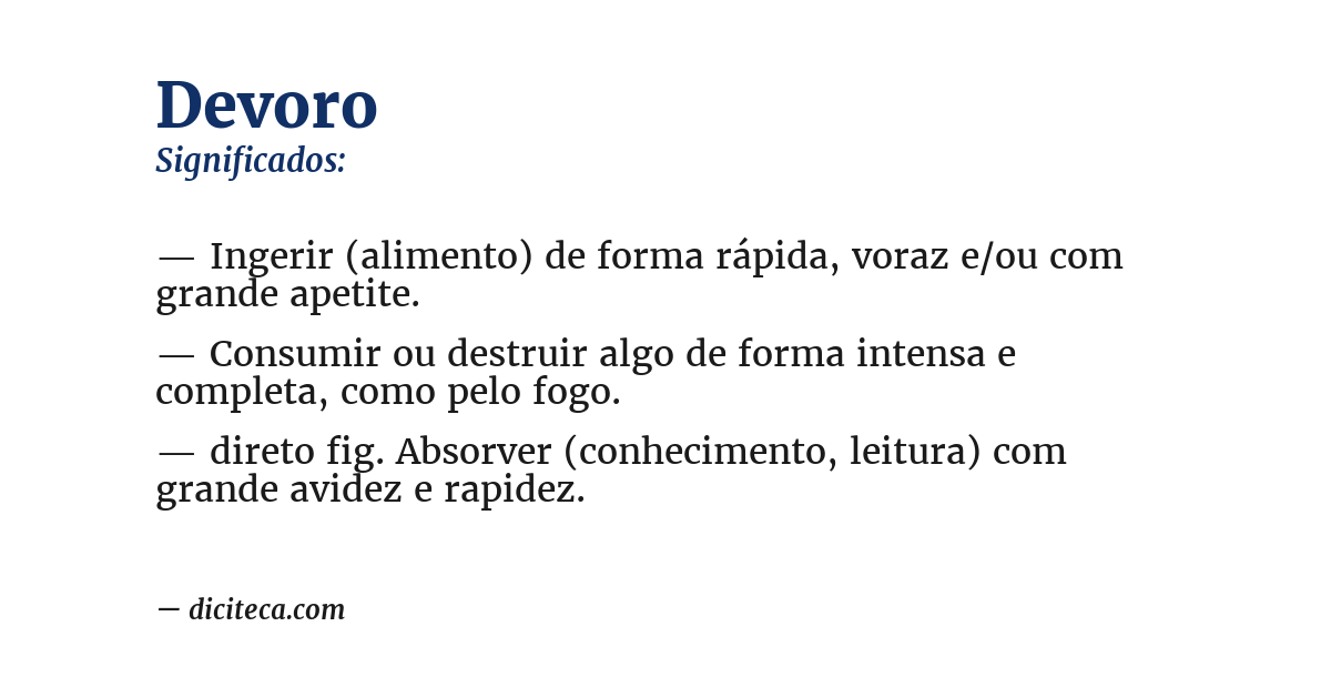 Significado de devoro