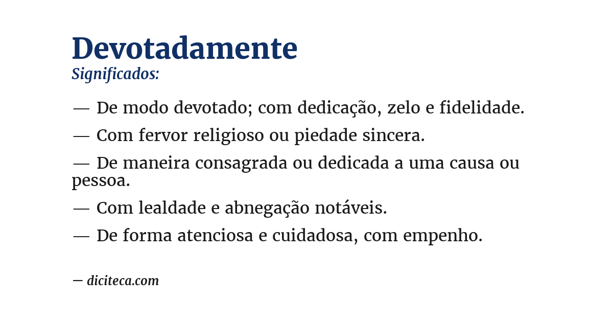 Significado de devotadamente