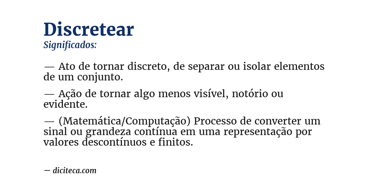Significado de discretear