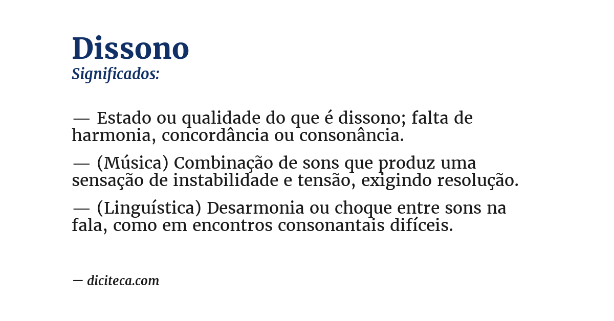 Significado de dissono