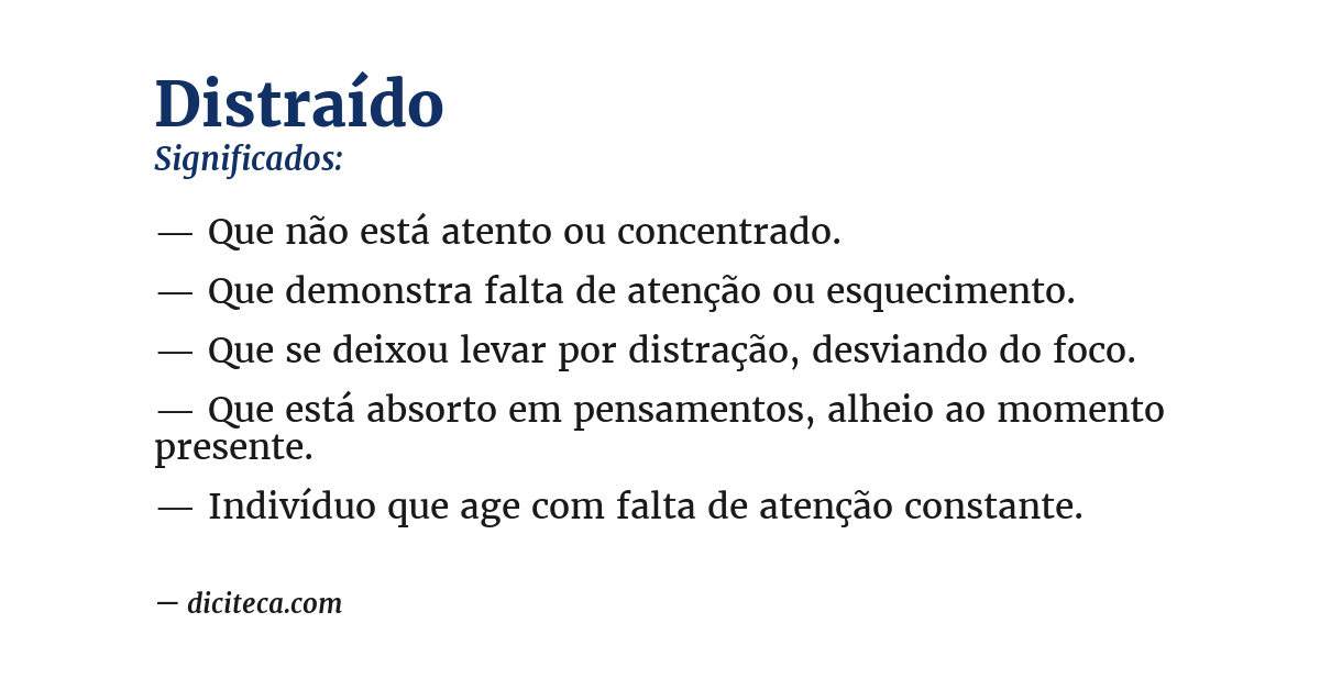 Significado de distraído
