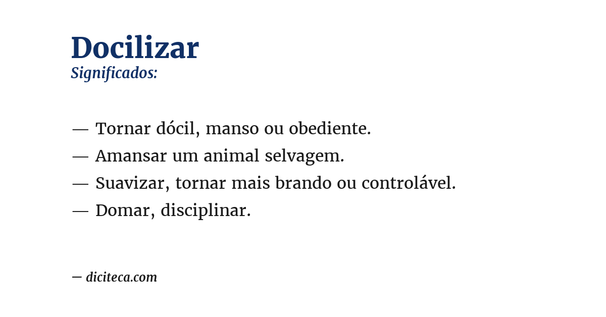 Significado de docilizar