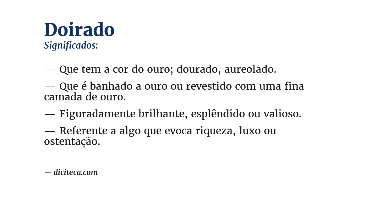 Significado de doirado