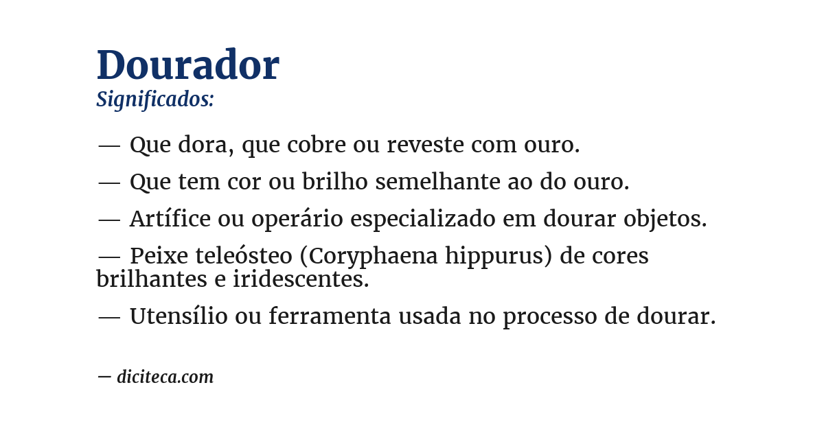 Significado de dourador