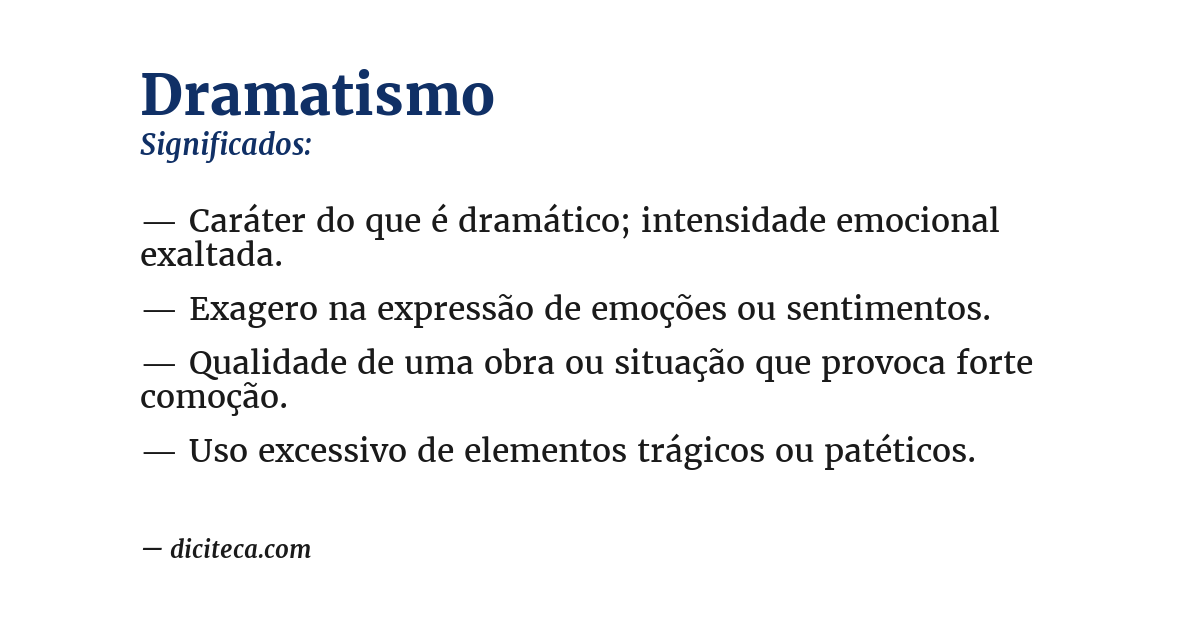 Significado de dramatismo