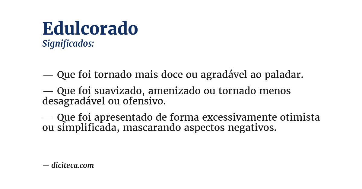 Significado de edulcorado