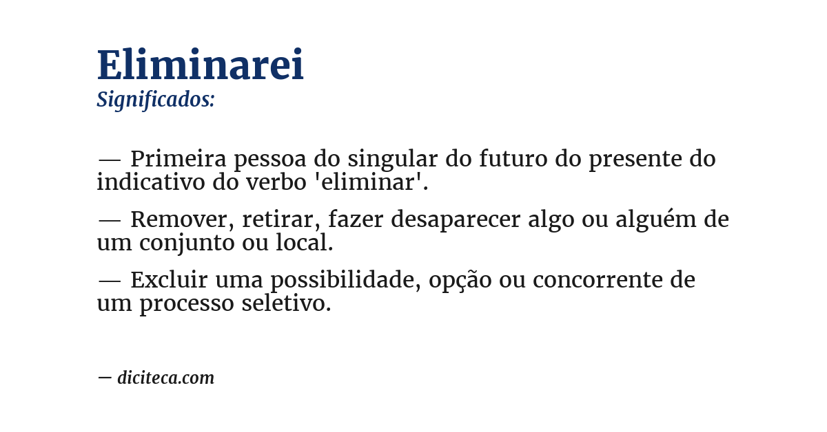 Significado de eliminarei