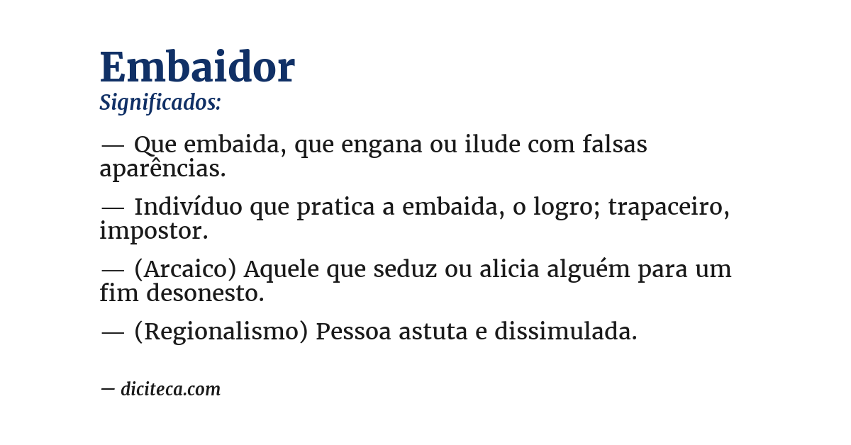 Significado de embaidor