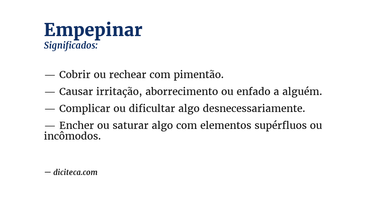Significado de empepinar