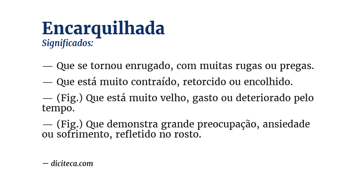 Significado de encarquilhada