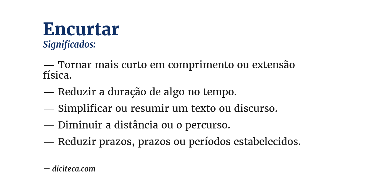 Significado de encurtar