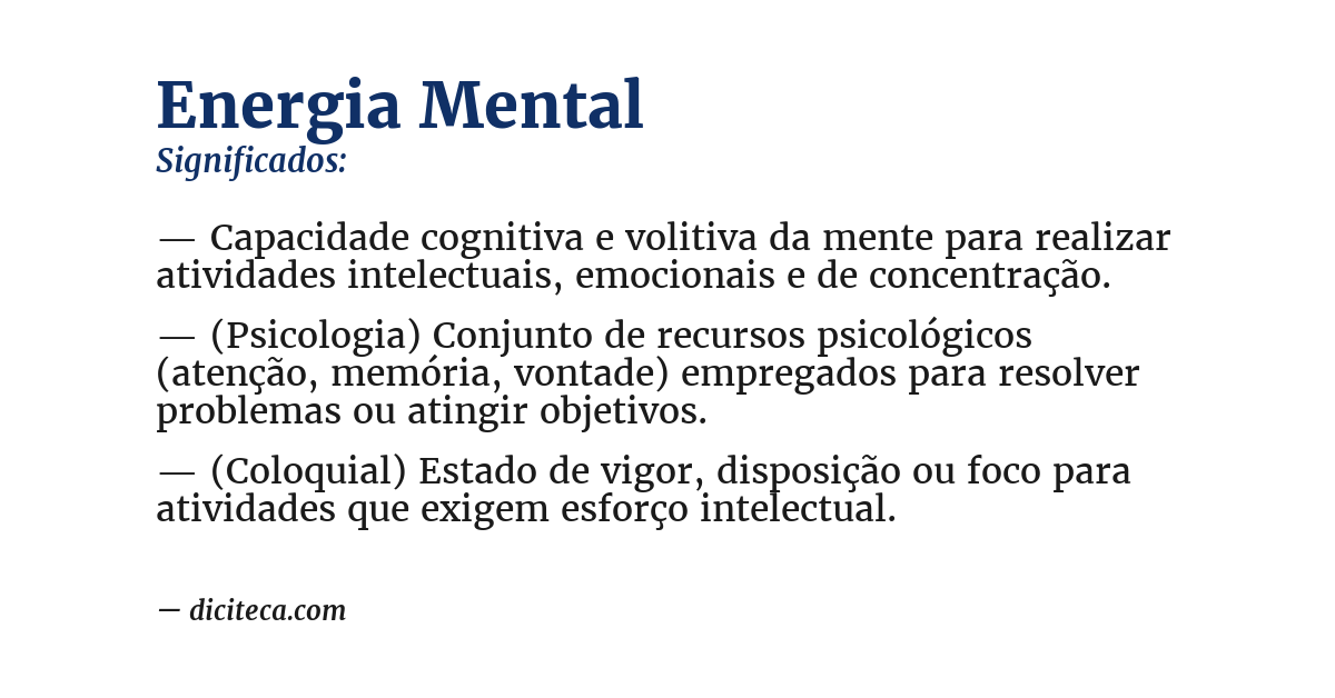 Significado de energia mental