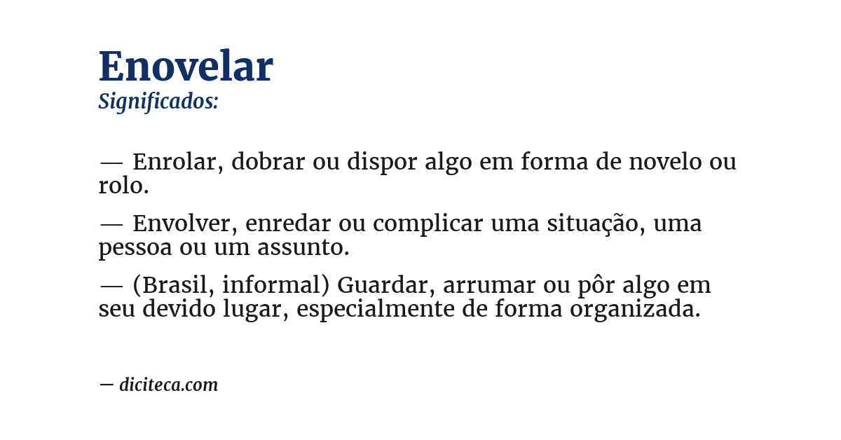 Significado de enovelar