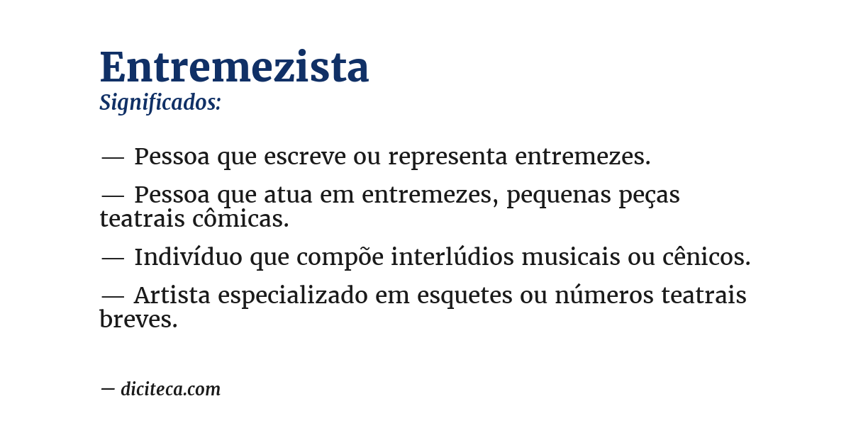 Significado de entremezista