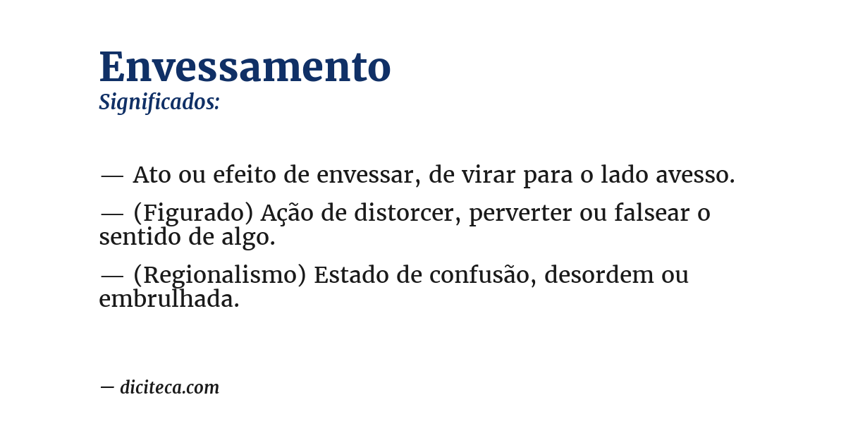 Significado de envessamento