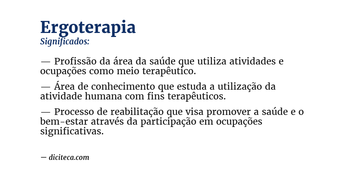 Significado de ergoterapia
