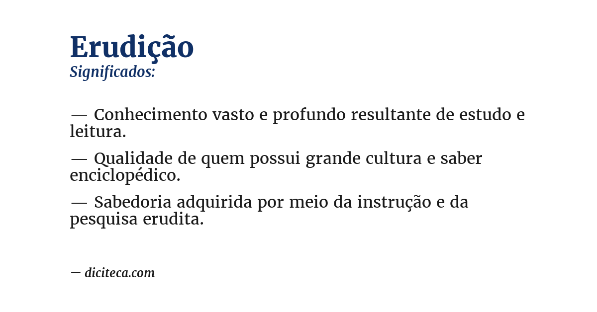 Significado de erudição
