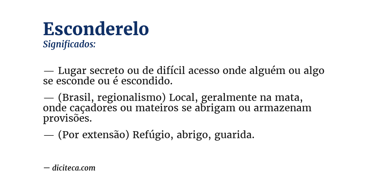 Significado de esconderelo