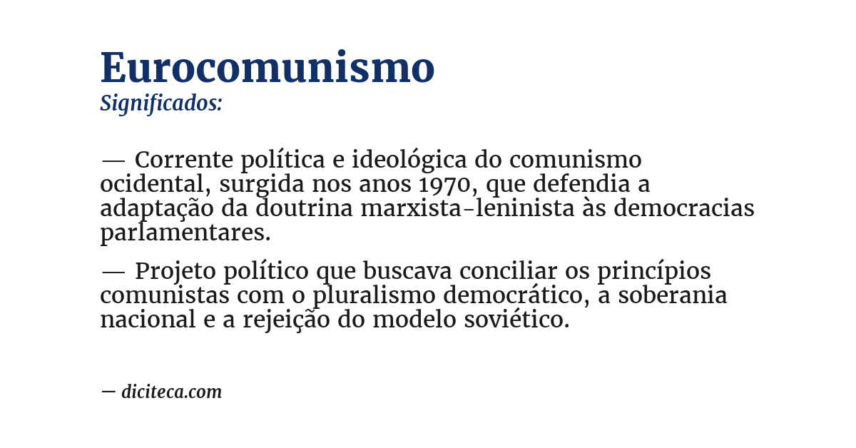 Significado de eurocomunismo