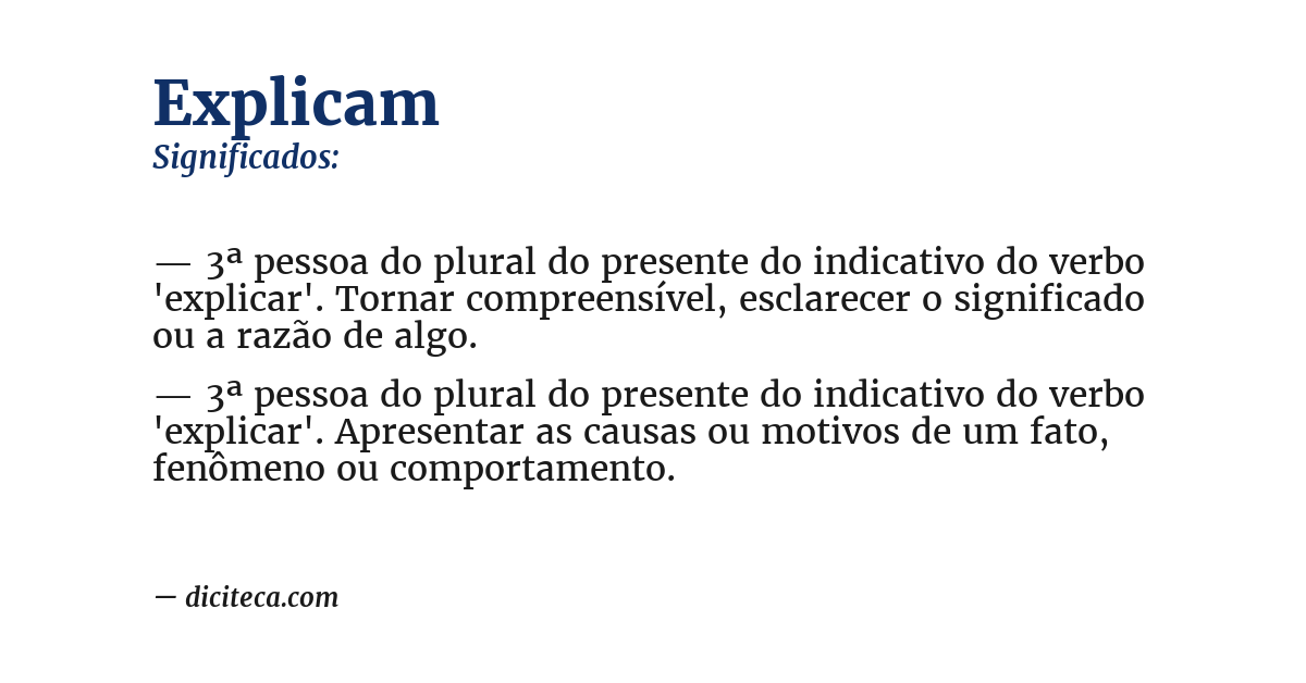 Significado de explicam