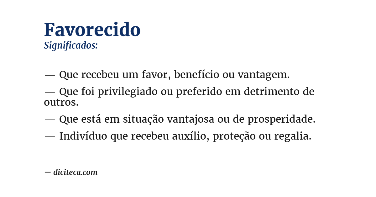 Significado de favorecido
