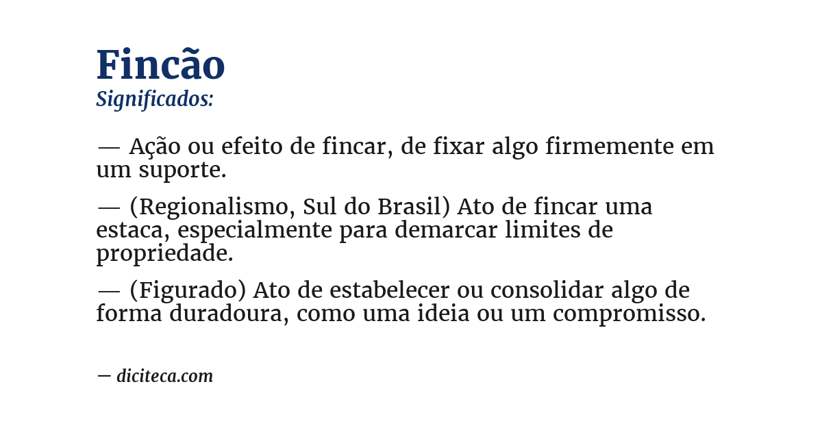 Significado de fincão