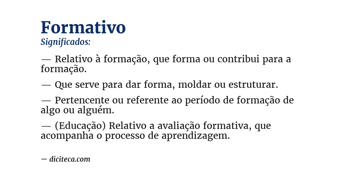 Significado de formativo