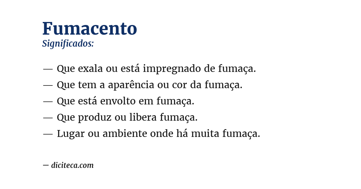 Significado de fumacento