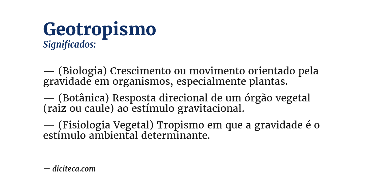 Significado de geotropismo